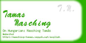 tamas masching business card