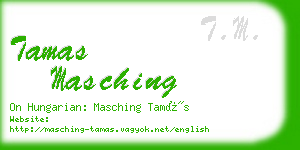 tamas masching business card